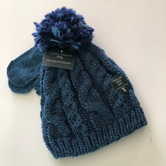 LAURA ASHLEY Kids Hat & Mittens Set Size 2T-4T NWT - Picture 1 of 5
